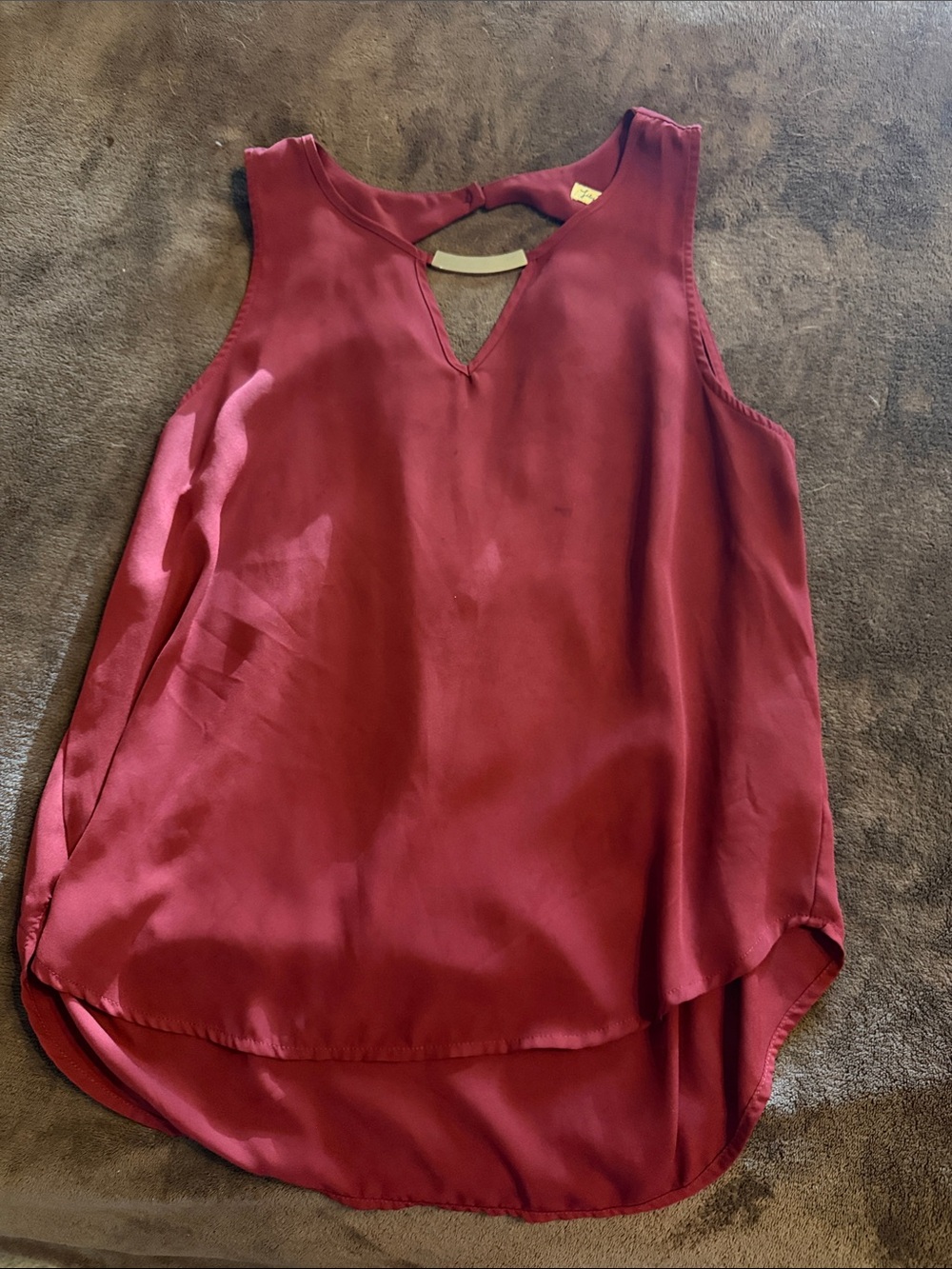 Lily White Sleeveless Satin Camisole - Burgundy